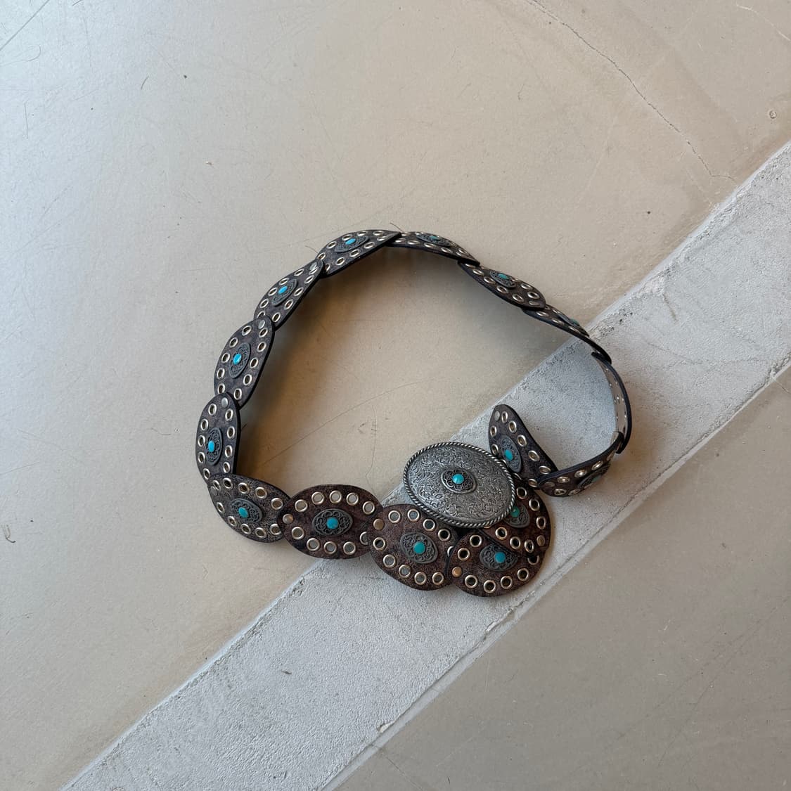 vtg 터키석 웨스턴 벨트 상품이미지2