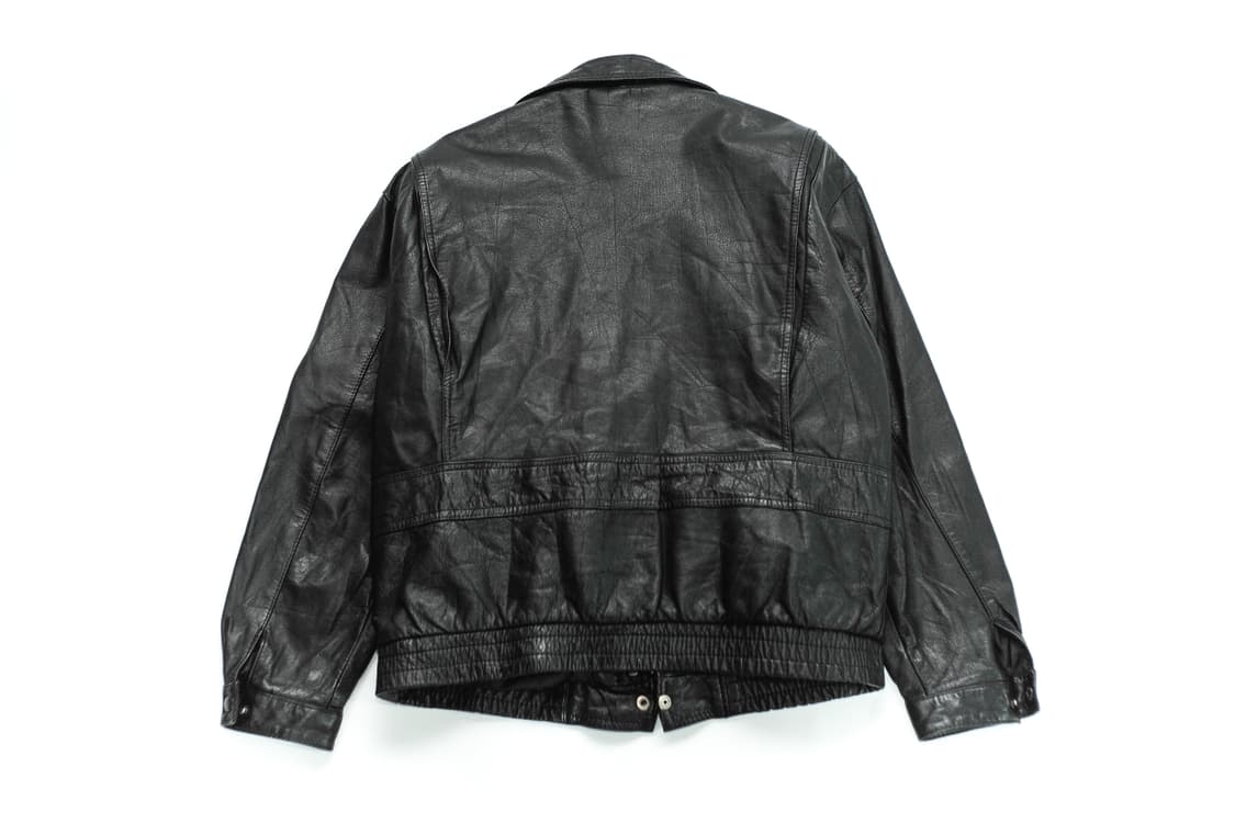 LEATHER BOMBER JACKET black 상품이미지7