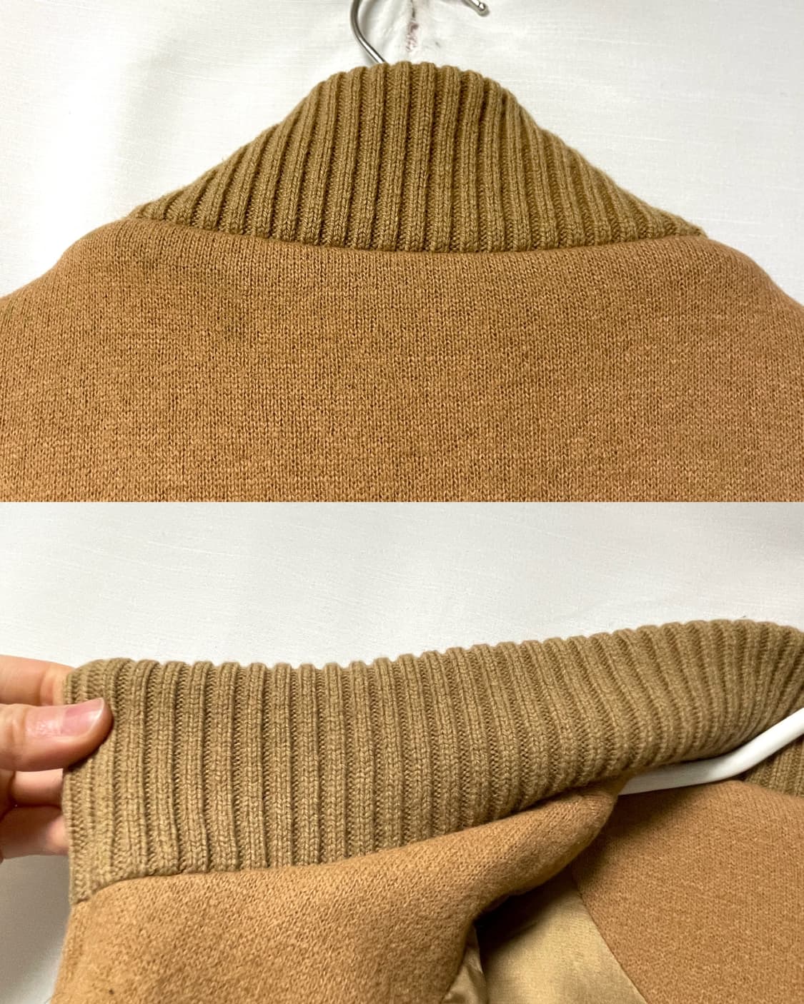 라코스테 남성 여유핏 니트 울 블루종 자켓 _ 카멜 _ 95-100 상품이미지7