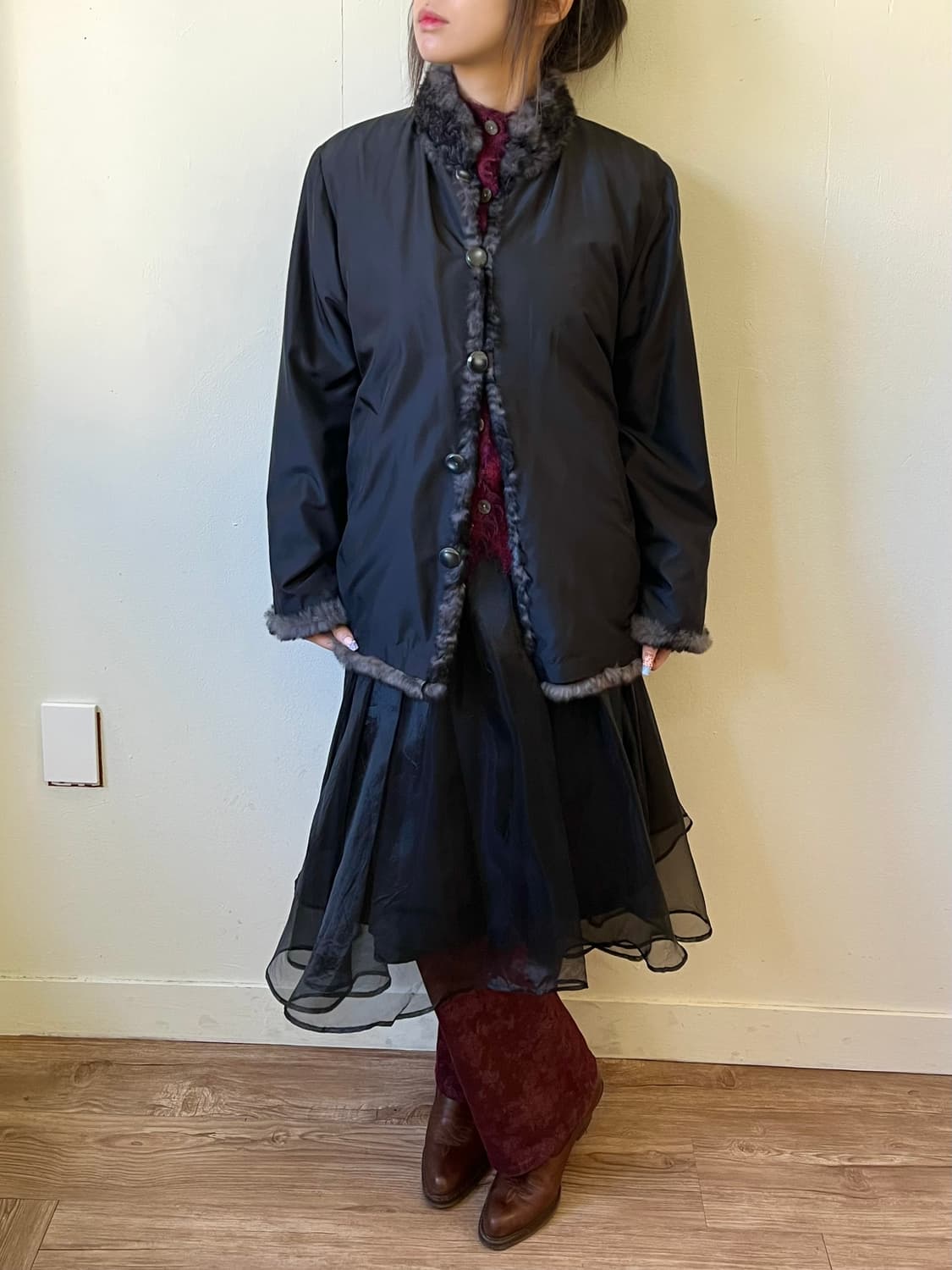 japan vtg 래빗 퍼 리버시블 자켓 상품이미지7