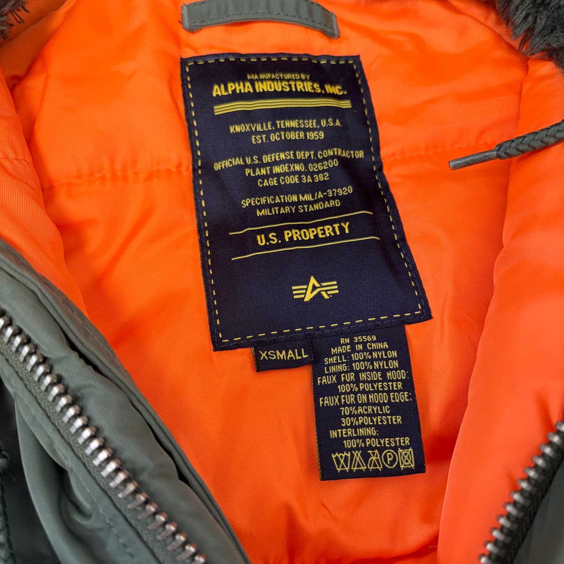 알파 인더스트리 N-3B 파카 올리브  상품이미지6