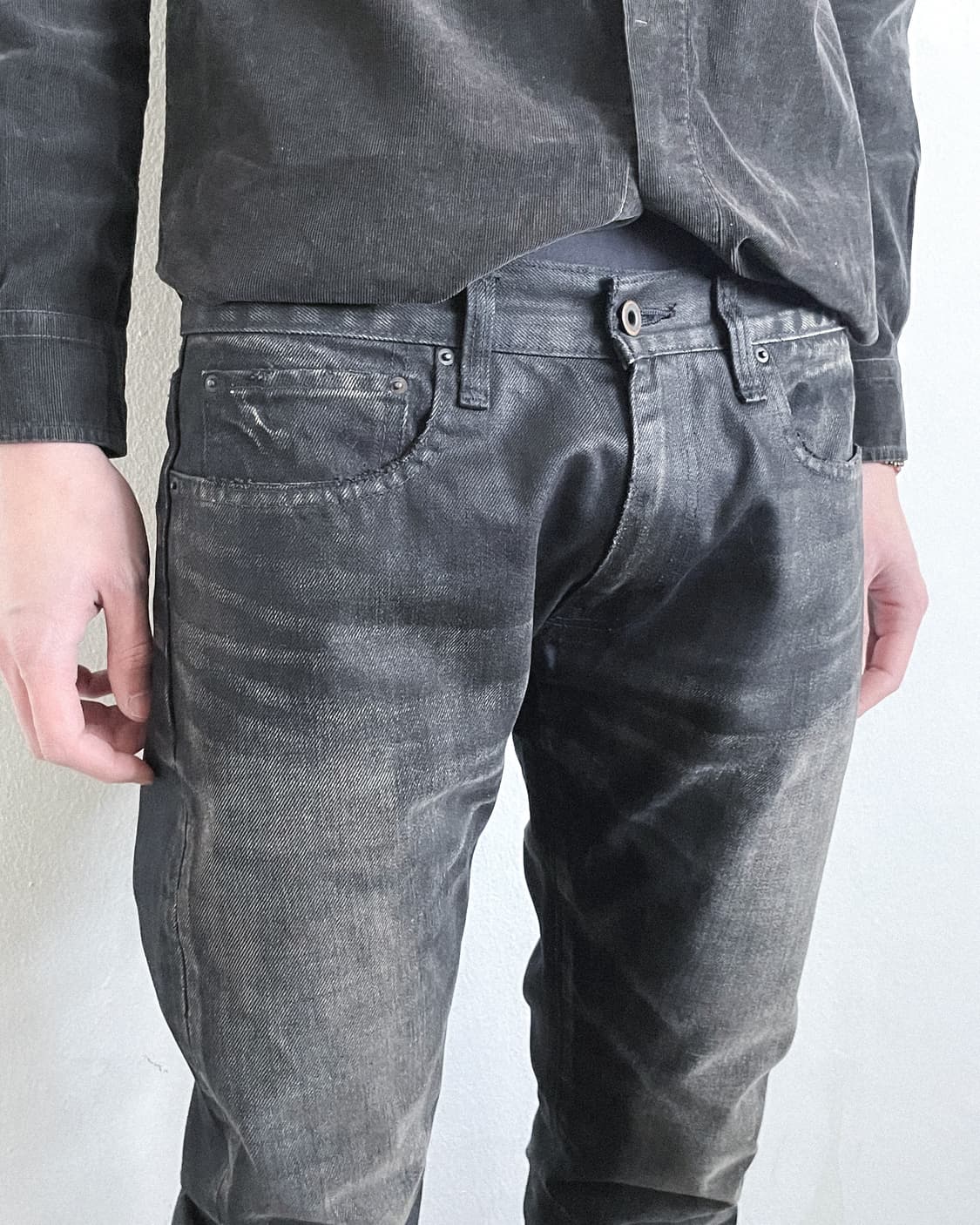 준 하시모토 왁스코팅 샌드워시 데님 상품이미지4