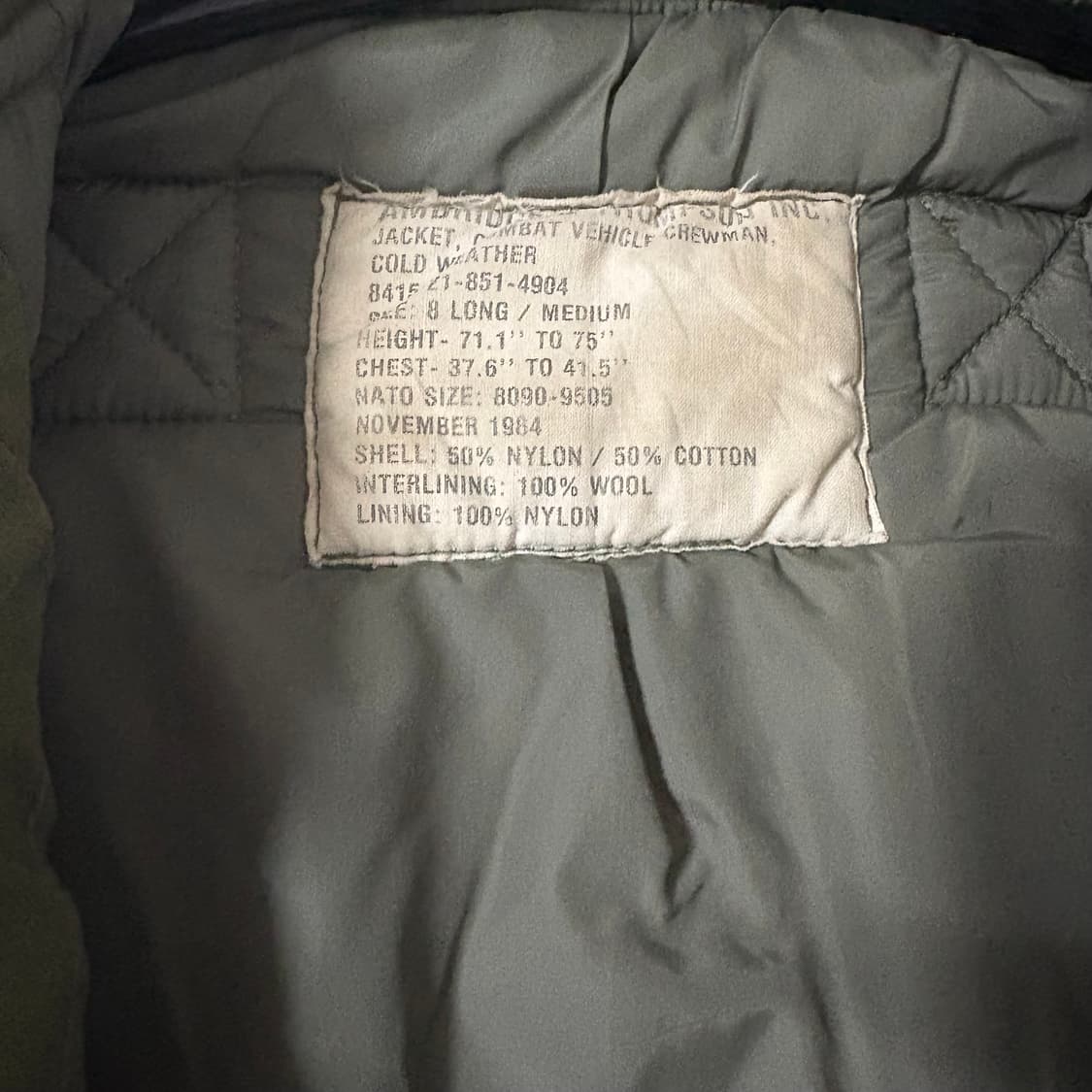 빈티지 캐나다군 탱커 자켓 M/L 밀리터리 상품이미지7