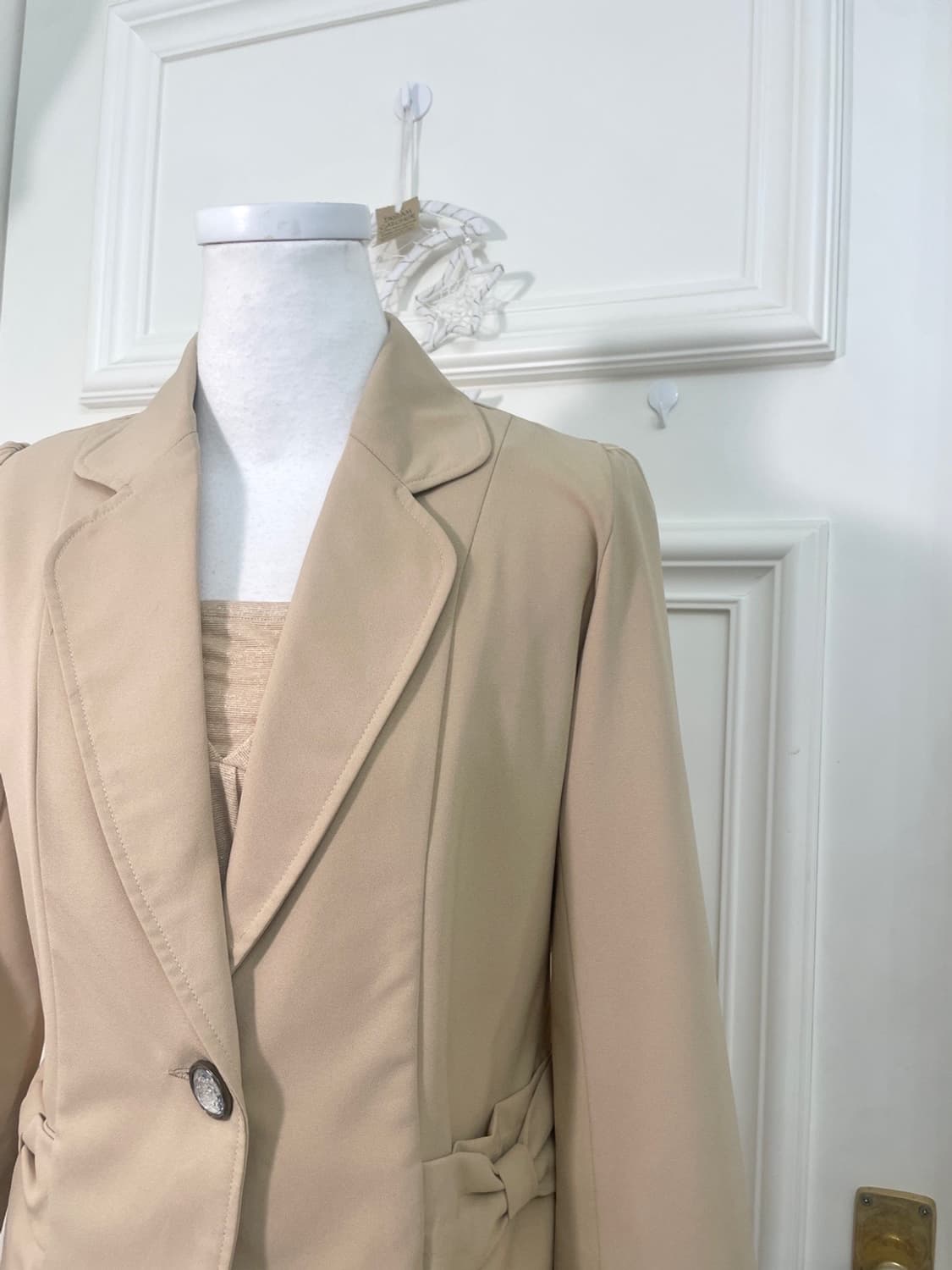 beige bow point summer jacket(size-M) 상품이미지8