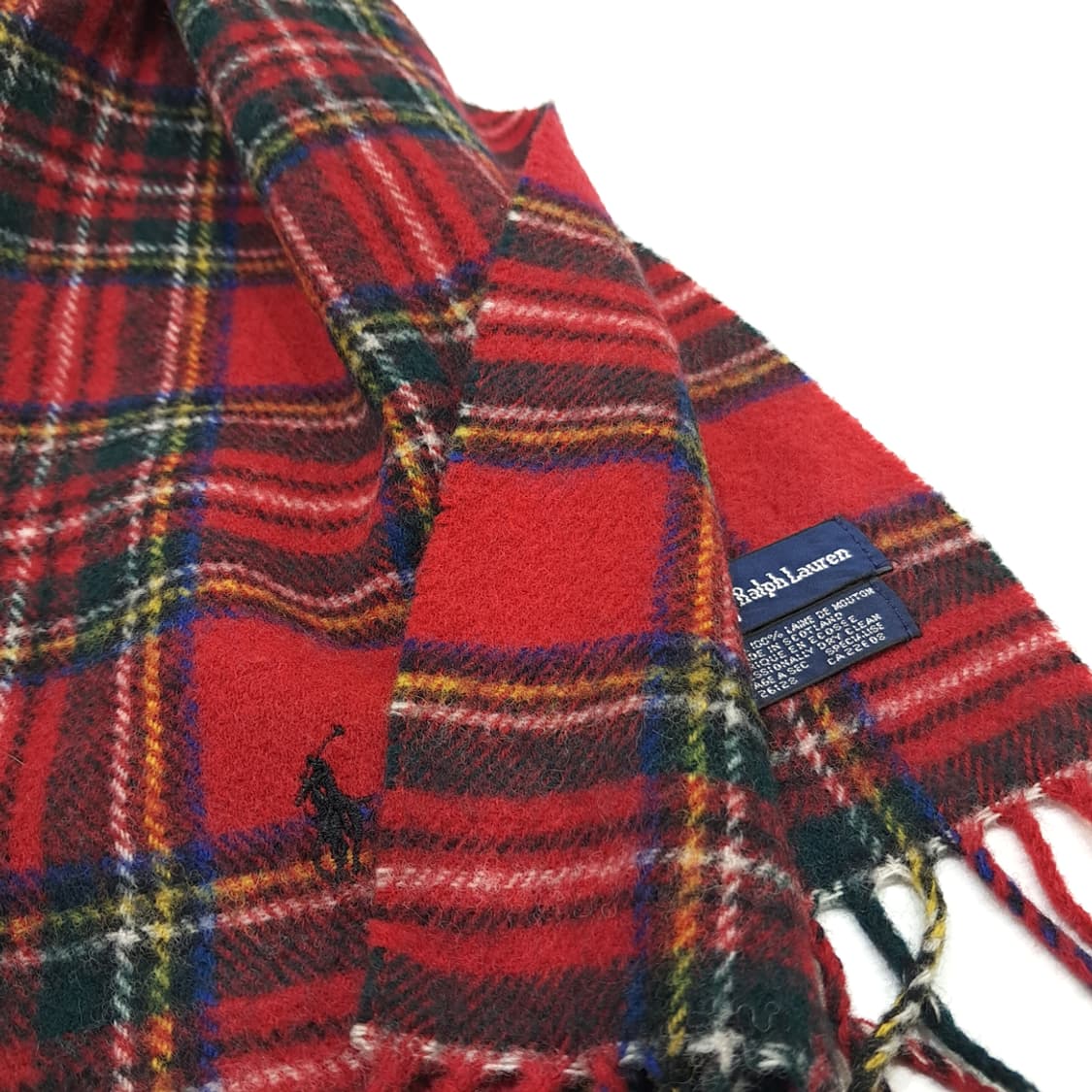 MX191 폴로 랄프로렌 크리스마스 타탄체크 램스울 목도리 머플러 상품이미지5
