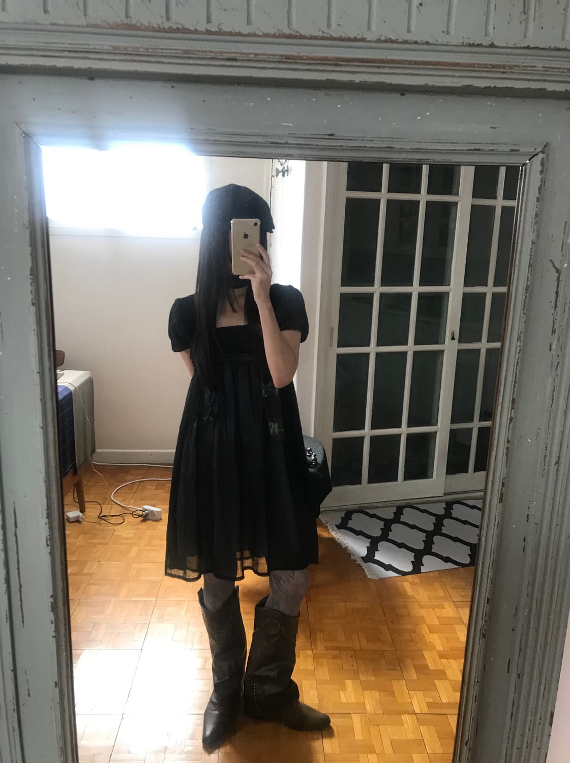 vintage velvet pattern one-piece 상품이미지1