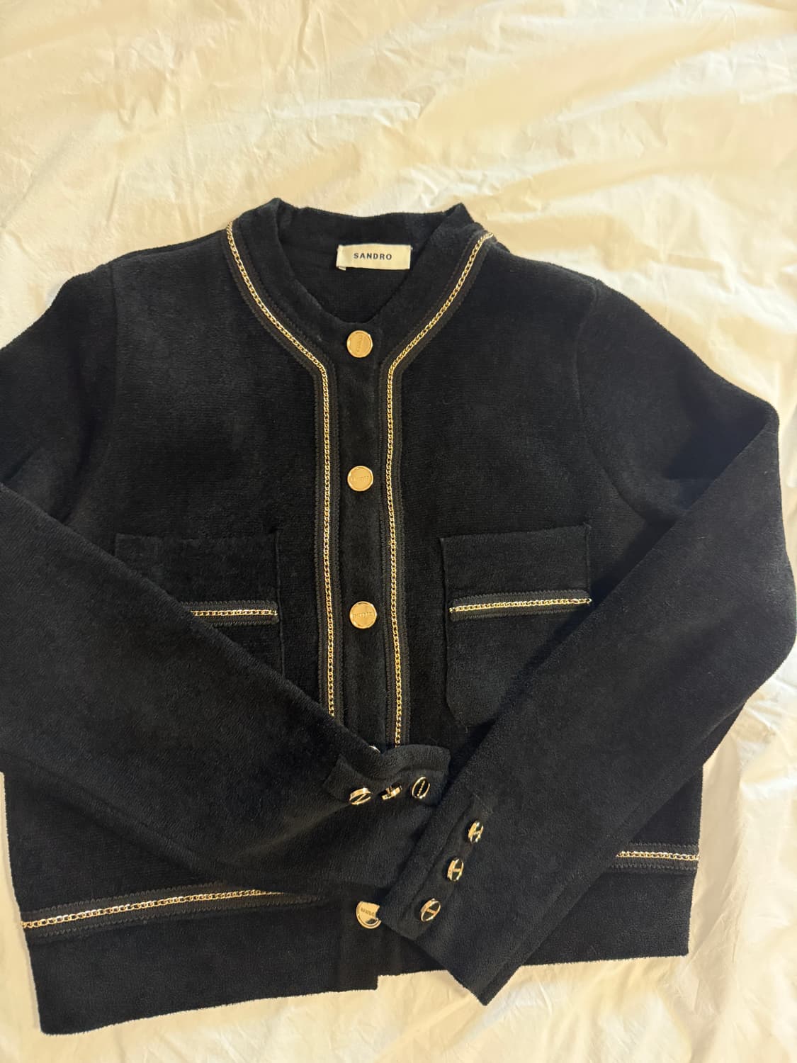 산드로 테리가디건 금장+블랙 상품이미지3