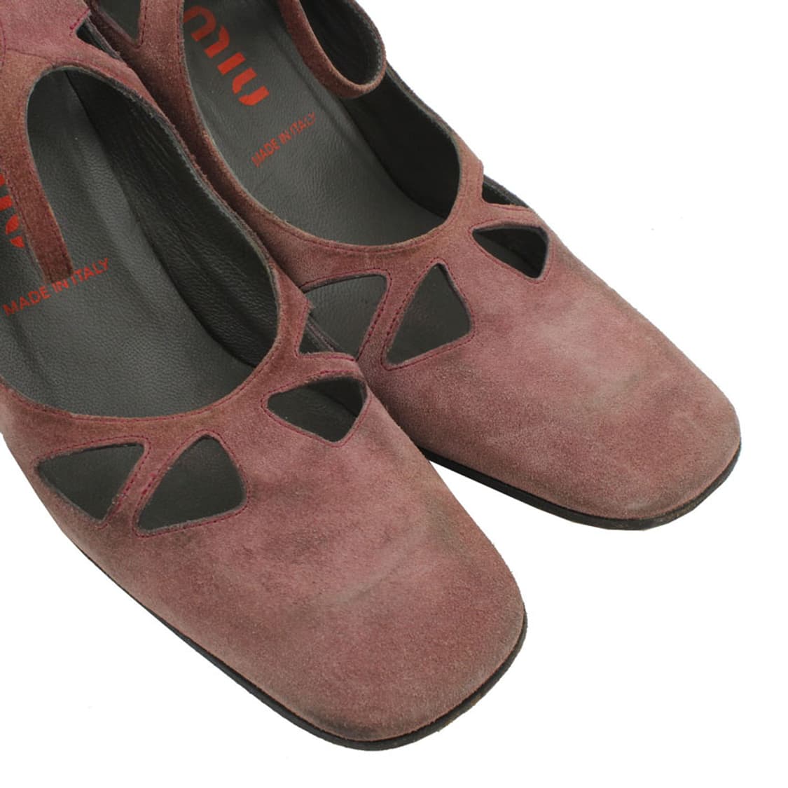 미우미우 바이올렛 스웨이드 앵클 펌프스(35) 상품이미지6