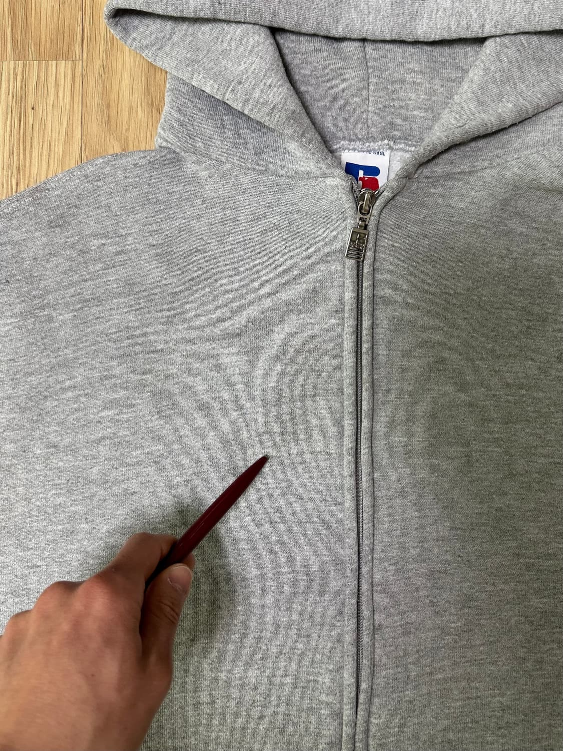 90s 빈티지 러셀 후드집업 그레이 XL USA 상품이미지7