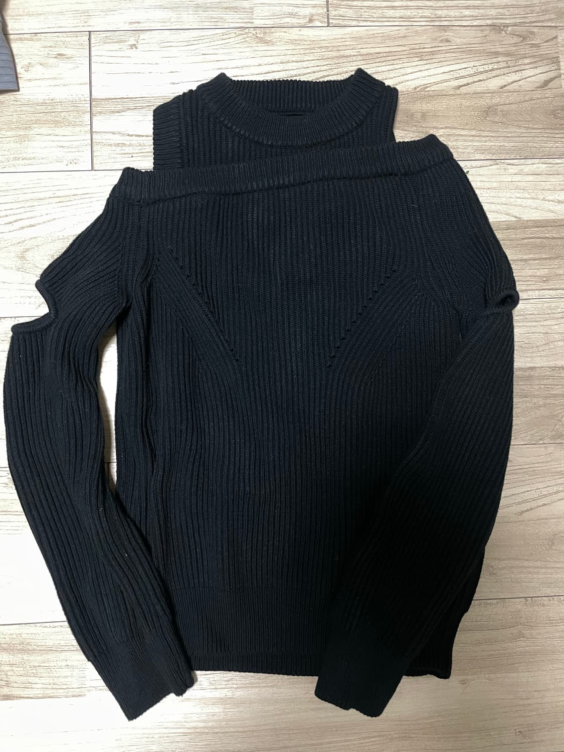 나체 asymmetric layered knit black 상품이미지4