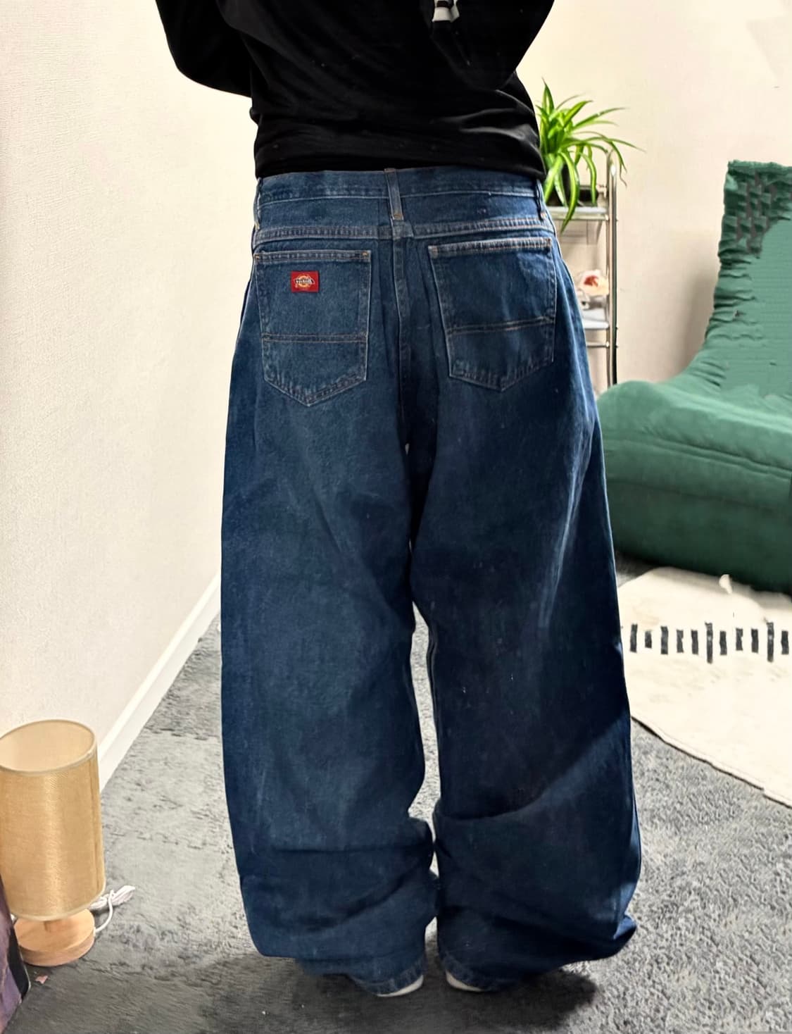 90s DICKIES 데님 핀턱 와이드팬츠 상품이미지1