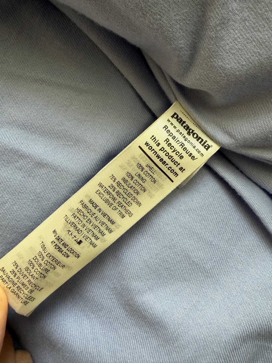 Patagonia Cotton Down Jacket Dried Mango 상품이미지4