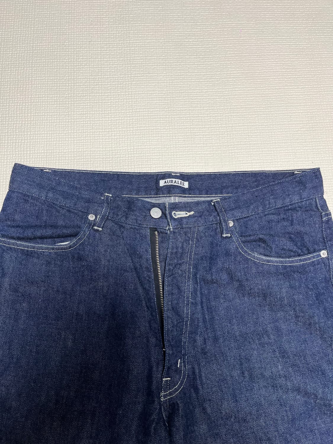[5] 오라리 셀비지 라이트 데님 팬츠 인디고 상품이미지1