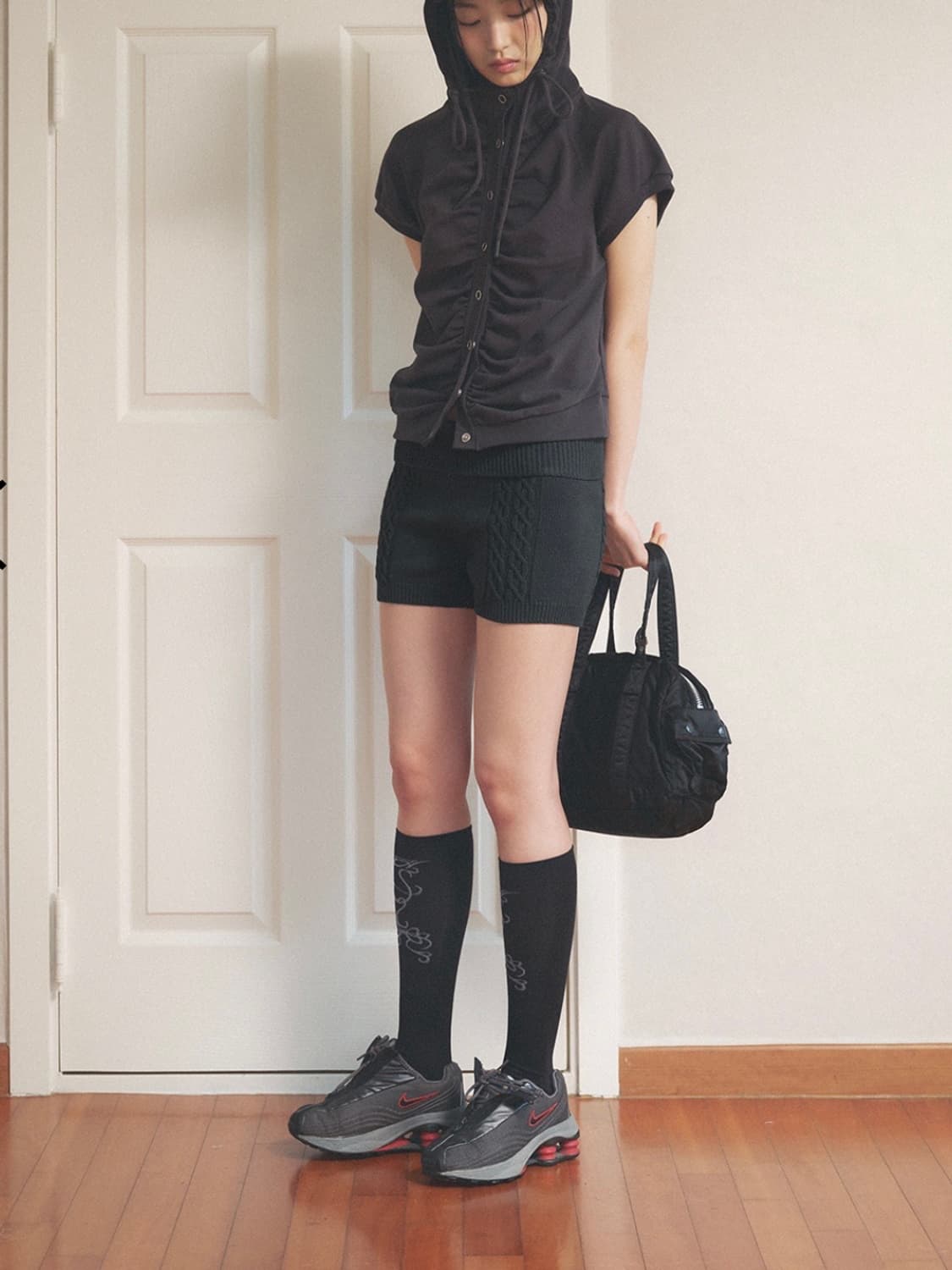 허그유어스킨 케이블 니트 쇼츠 상품이미지4