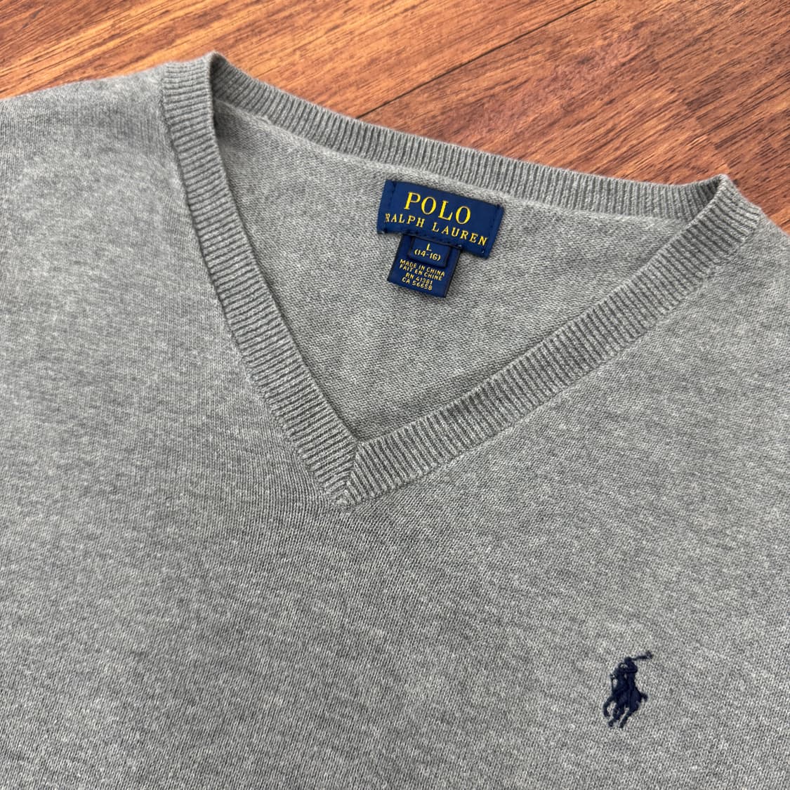 여성용 M 폴로 랄프로렌 V넥 패치 니트  상품이미지3