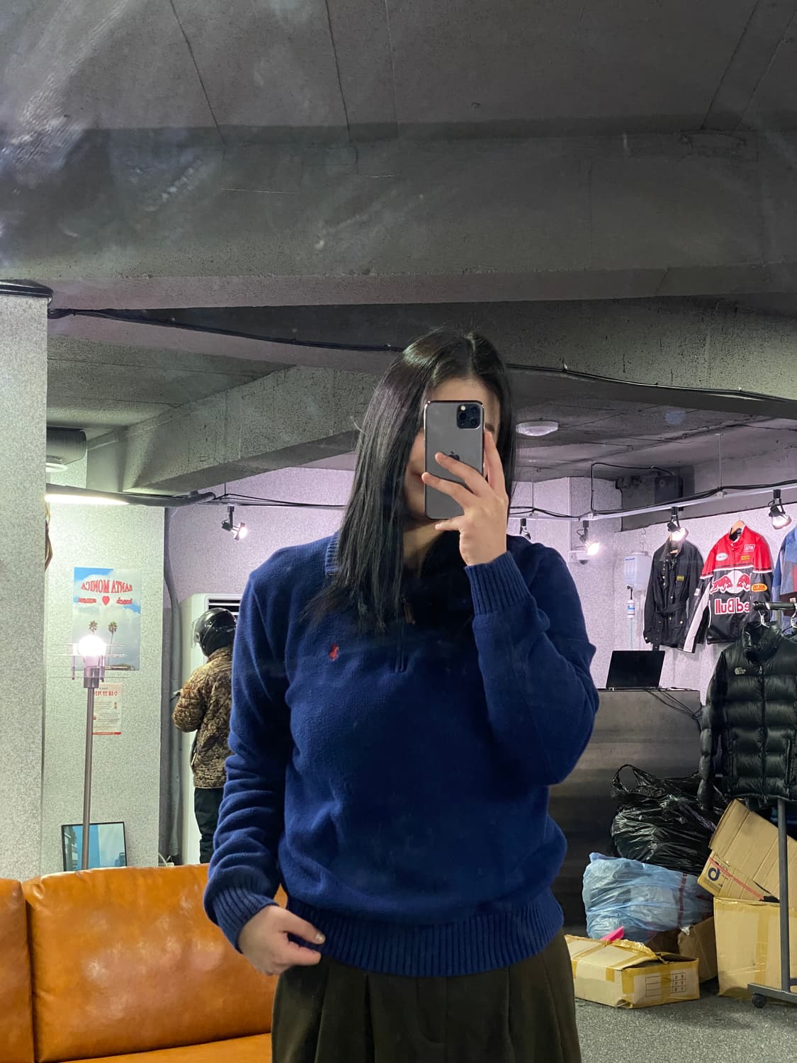 폴로 랄프로렌 블루 쿼터 집업 니트 B3414 상품이미지1