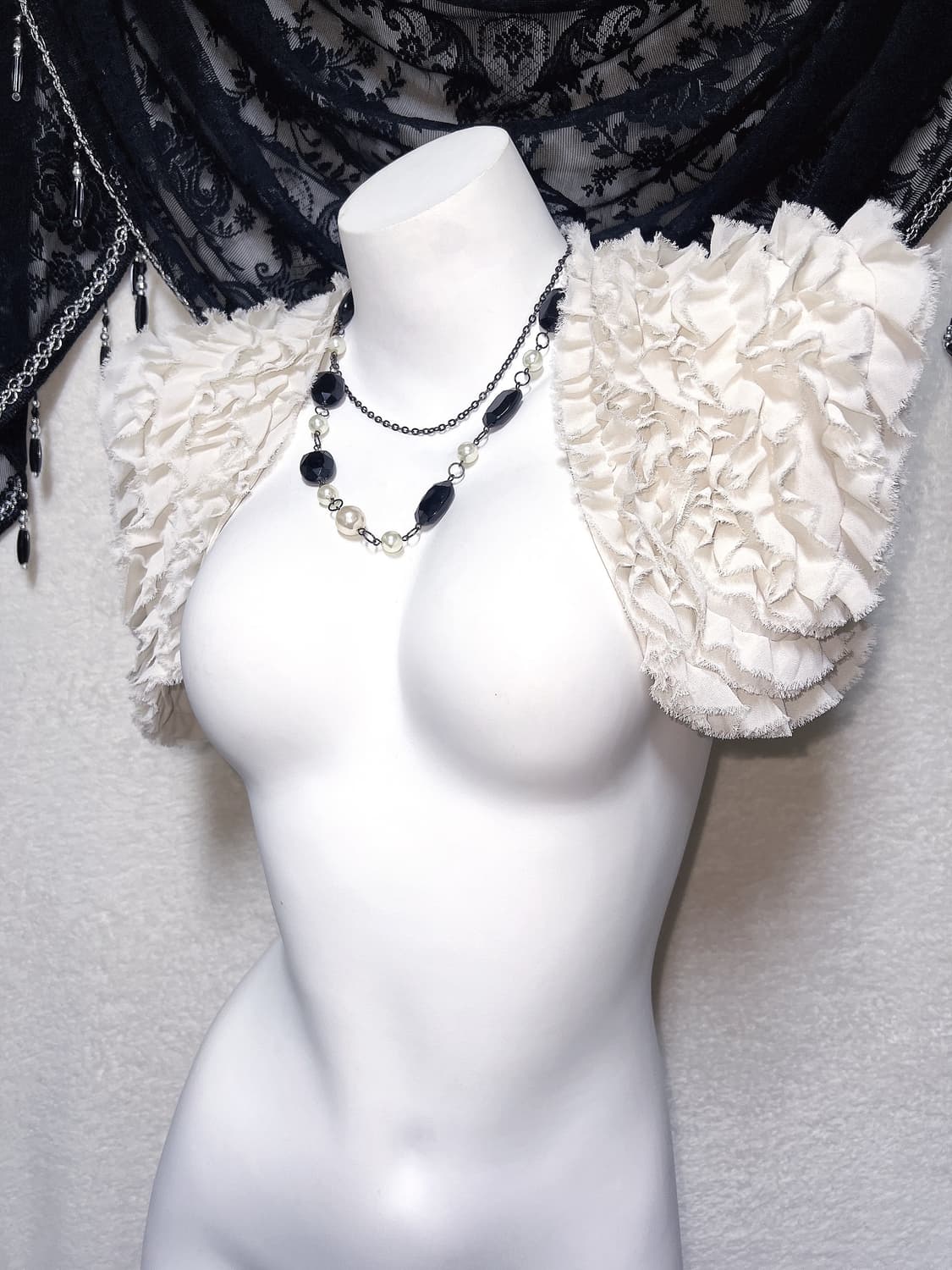 로맨틱고딕 히메갸루 로걀 프릴 쉬폰볼레로 가디건 베스트 페어리 달천 상품이미지1