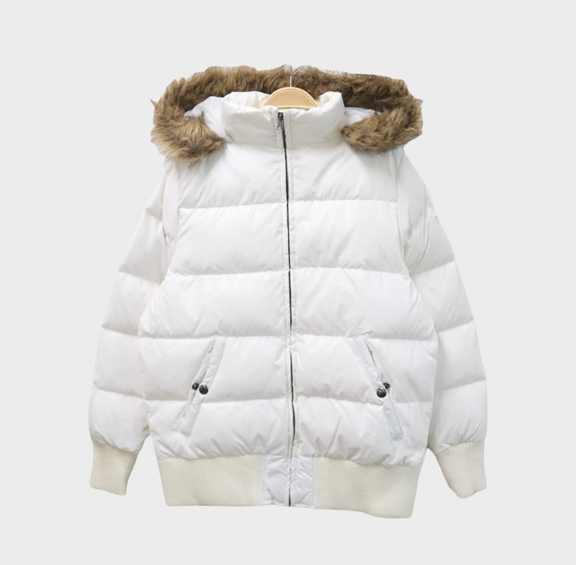 vintage 화이트 퍼 패딩 자켓  상품이미지1