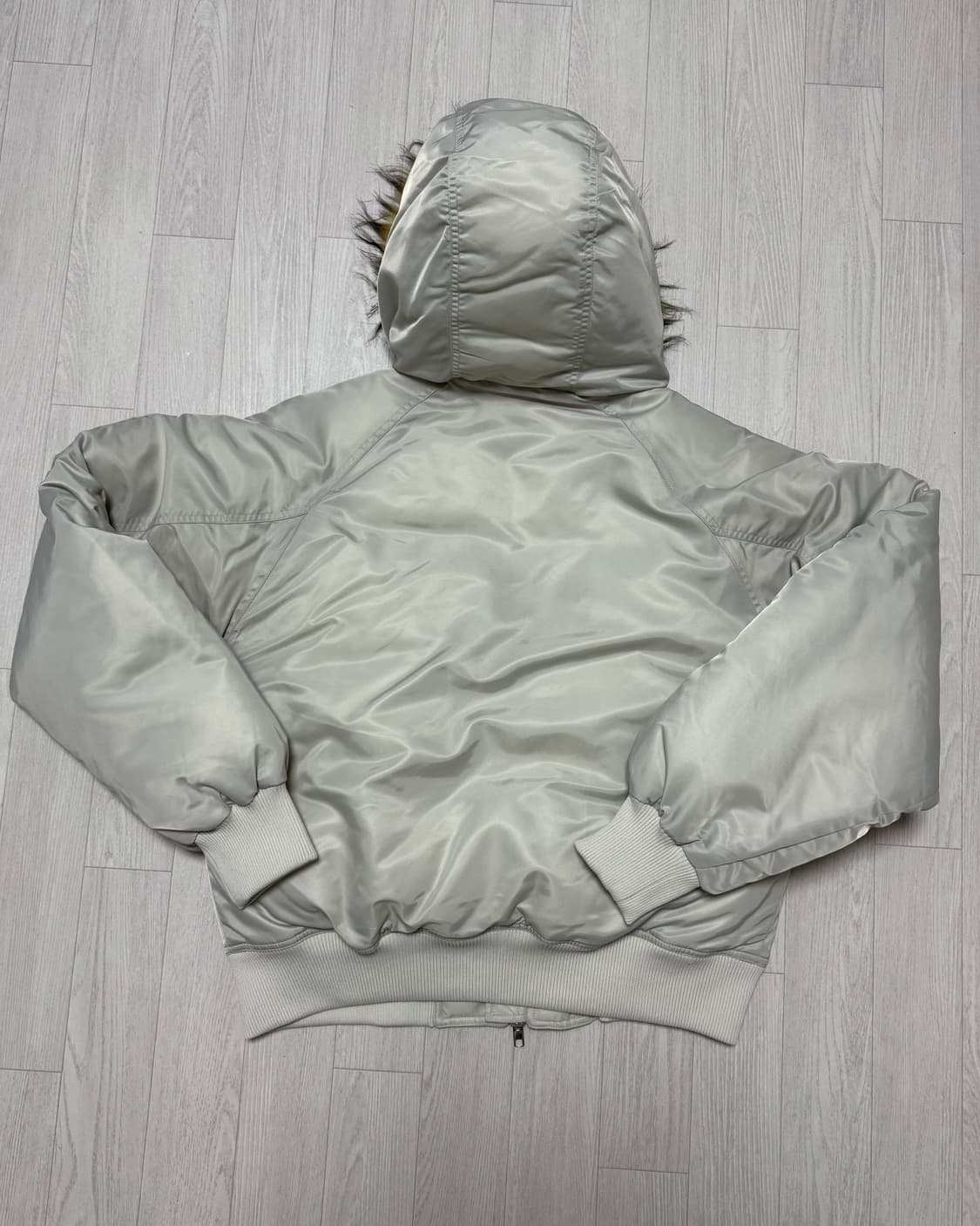 토피 퍼 후드 MA-1 점퍼 아이보리 상품이미지3