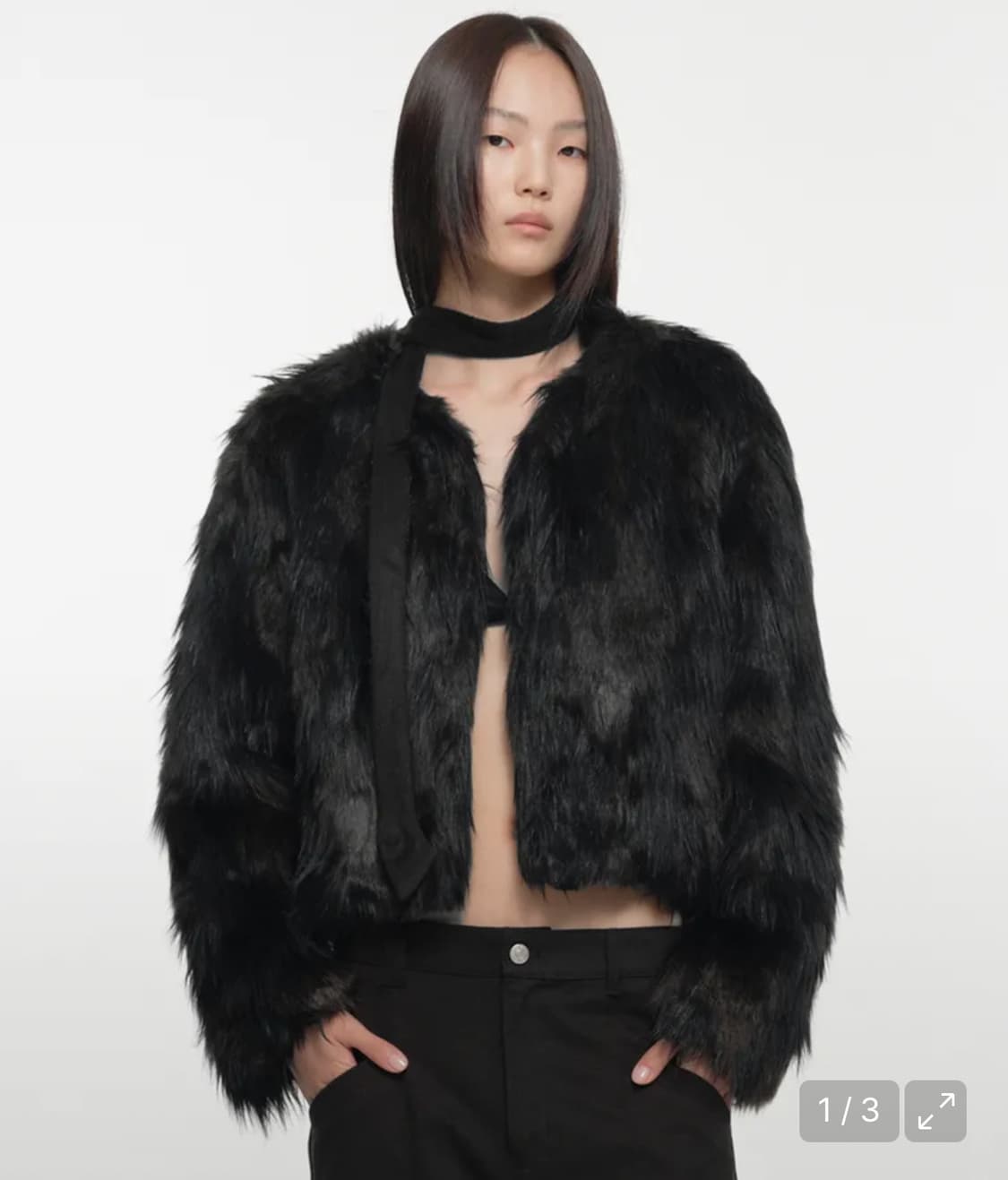 나체 퍼자켓 블랙 상품이미지1