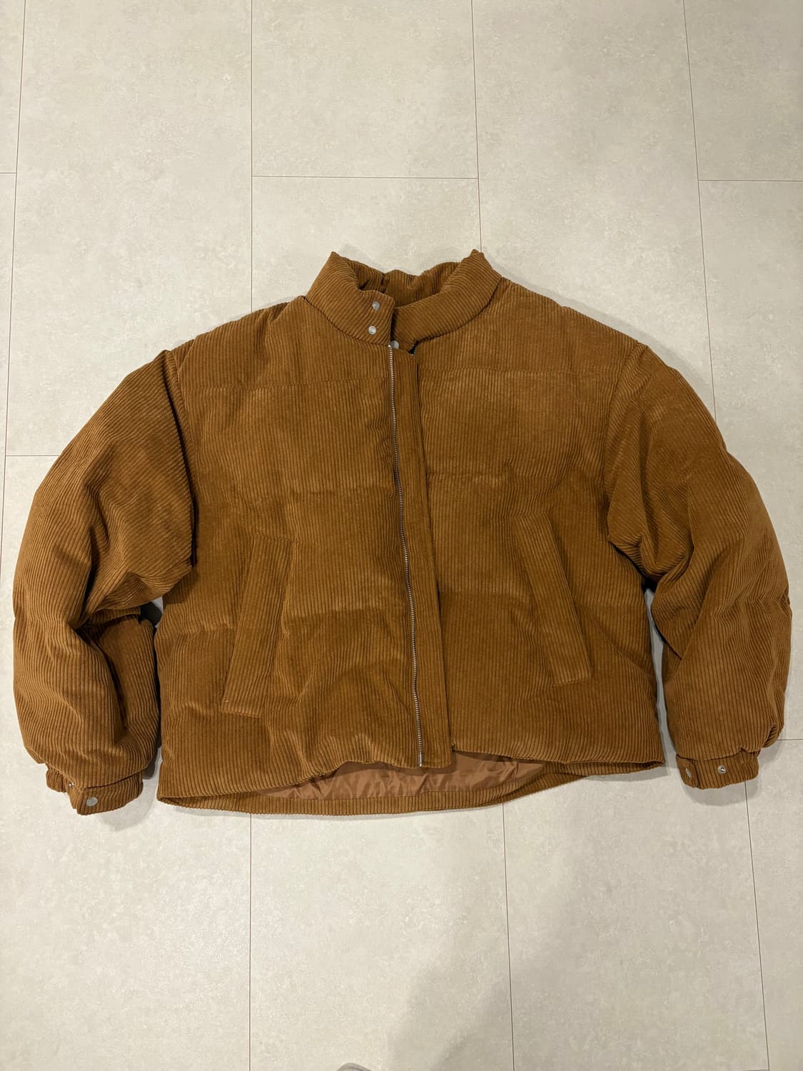 키뮤어 코듀로이 패딩점퍼 카멜색상 상품이미지3