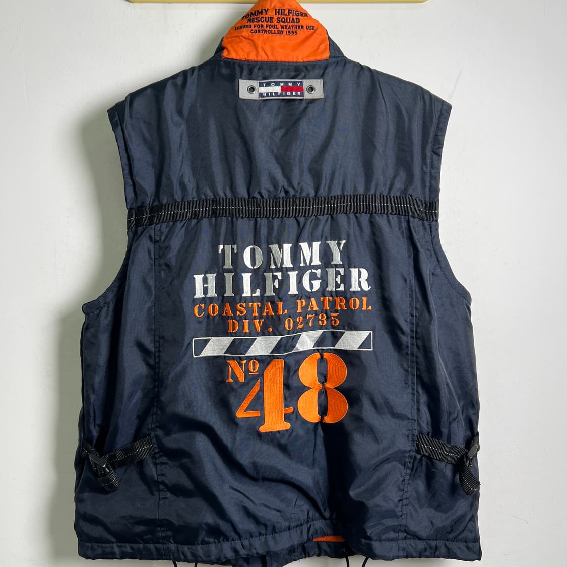 90's 타미힐피거 코스탈 네비게이터 파이어맨 베스트 L 상품이미지6