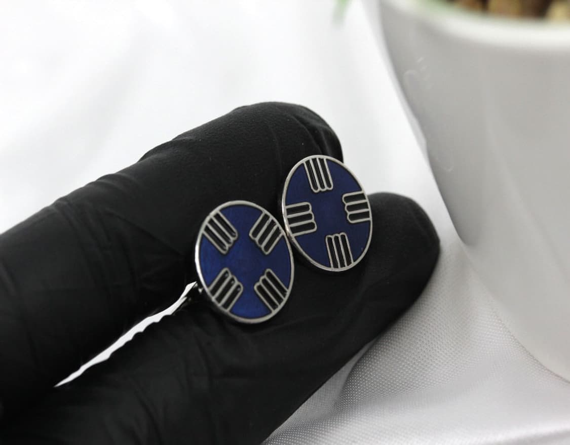 던힐 A등급 실버925 은 보증서 포함 남자 명품 커프스 상품이미지6