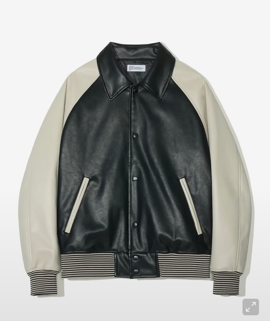 파르티멘토 래글런 바시티 자켓 블랙 상품이미지1