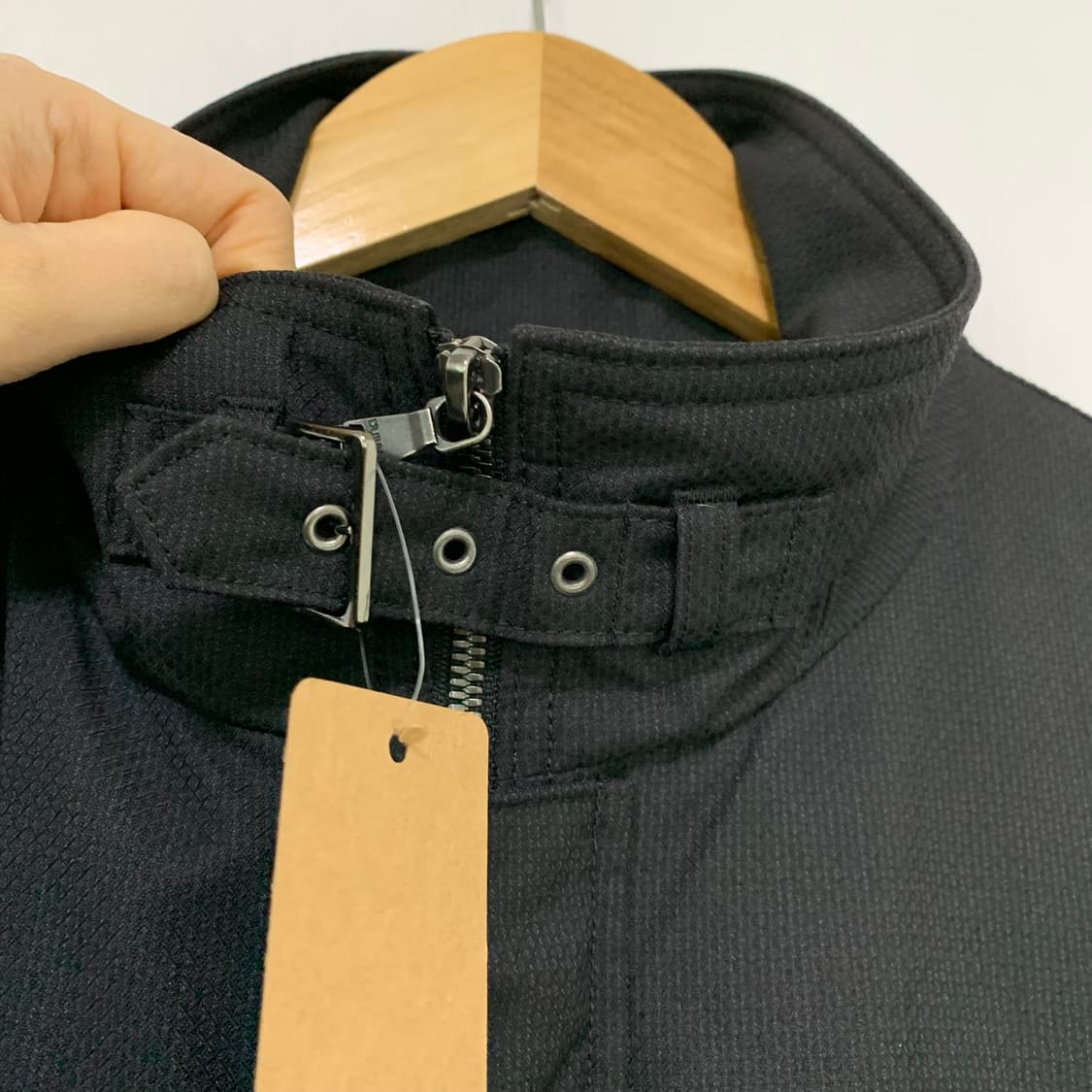 로로피아나 스톰시스템 벨티드 모크넥 피쉬테일 바람막이 코트 블랙 L 상품이미지3