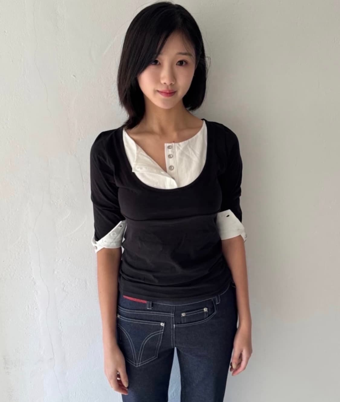 인앤양인하모니 레이어드탑 layered top 블랙 상품이미지1