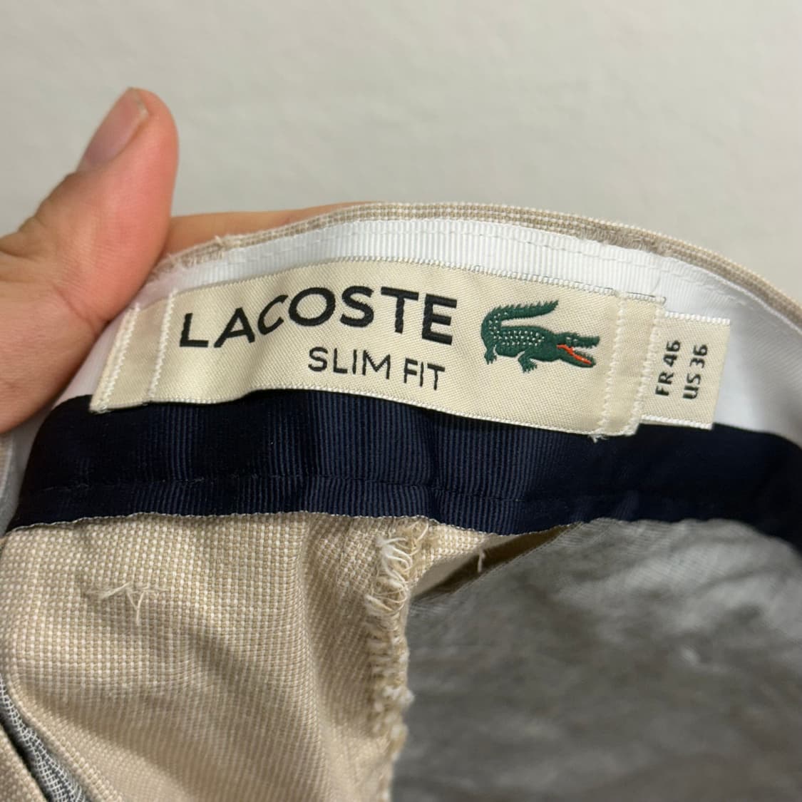 라코스테 슬림핏 베이지 하프 팬츠 36 상품이미지3