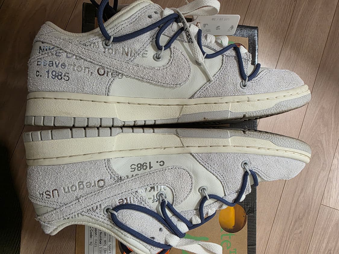 오프화이트x나이키 덩크 lot 18 275사이즈 상품이미지6