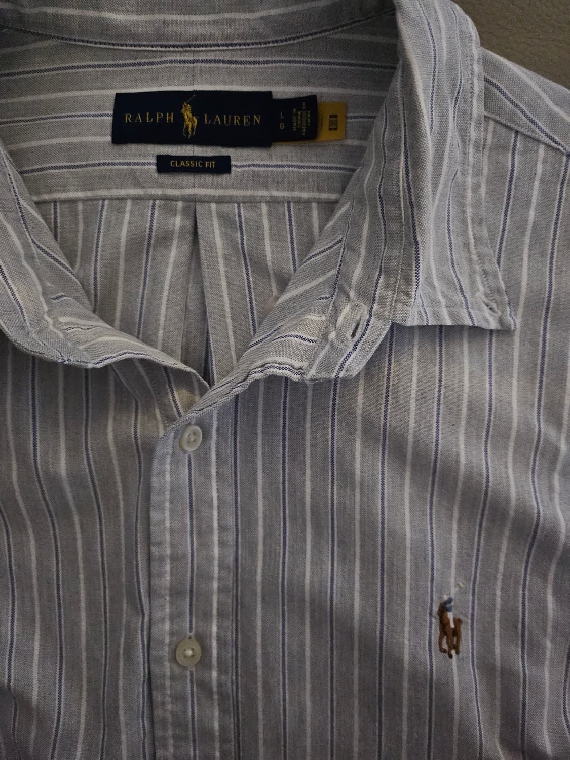 [거의 새것] 폴로 랄프로렌 스트라이프 셔츠 남방 클래식 L 상품이미지2