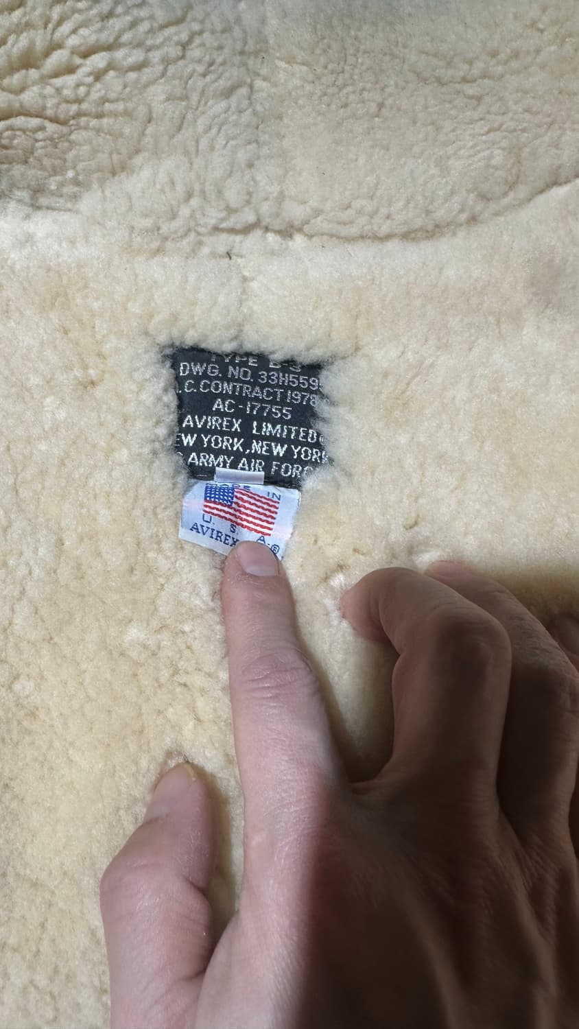 USA AVIREX 아비렉스 B-3 무스탕 상품이미지10