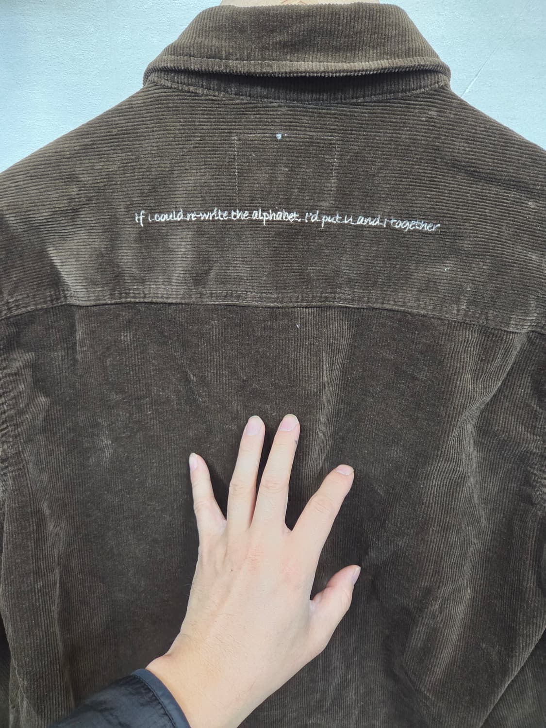 Gu 레터링 옆트임 코듀로이 셔츠자켓 100 상품이미지3