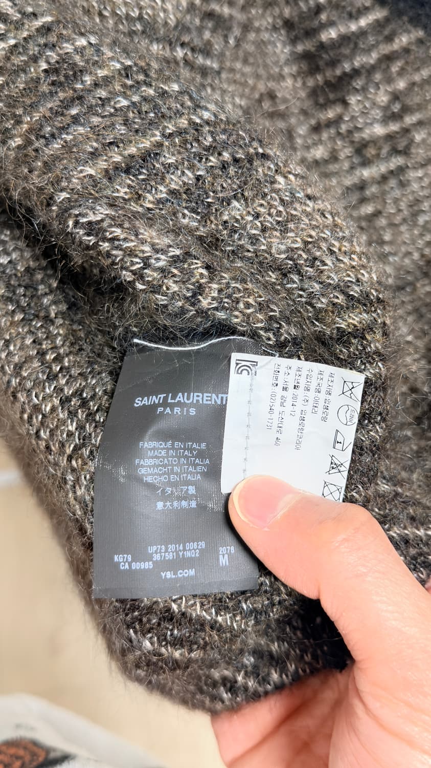 생로랑 14fw 카모 모헤어 가디건 m 상품이미지3