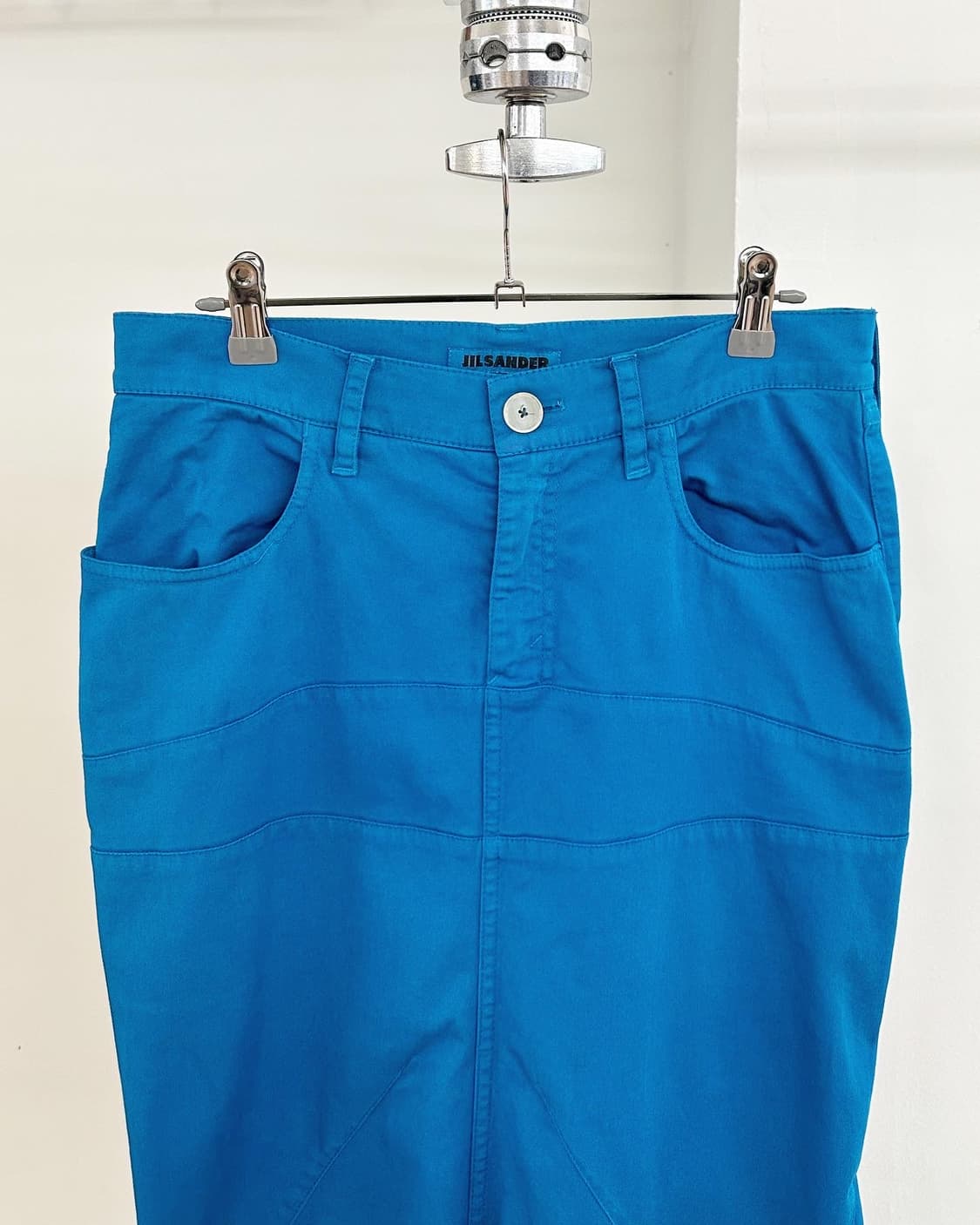 질샌더 블루 슬림 코튼 미디 스커트  상품이미지2