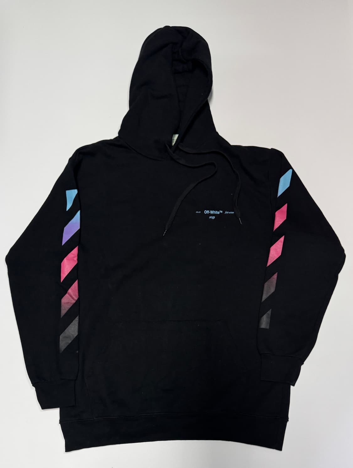 오프화이트 그라데이션 빈티지 커스텀 후드티 L 상품이미지2