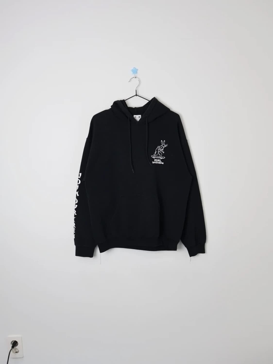 X-girl Graphic Back Print Hoodie Black 상품이미지1