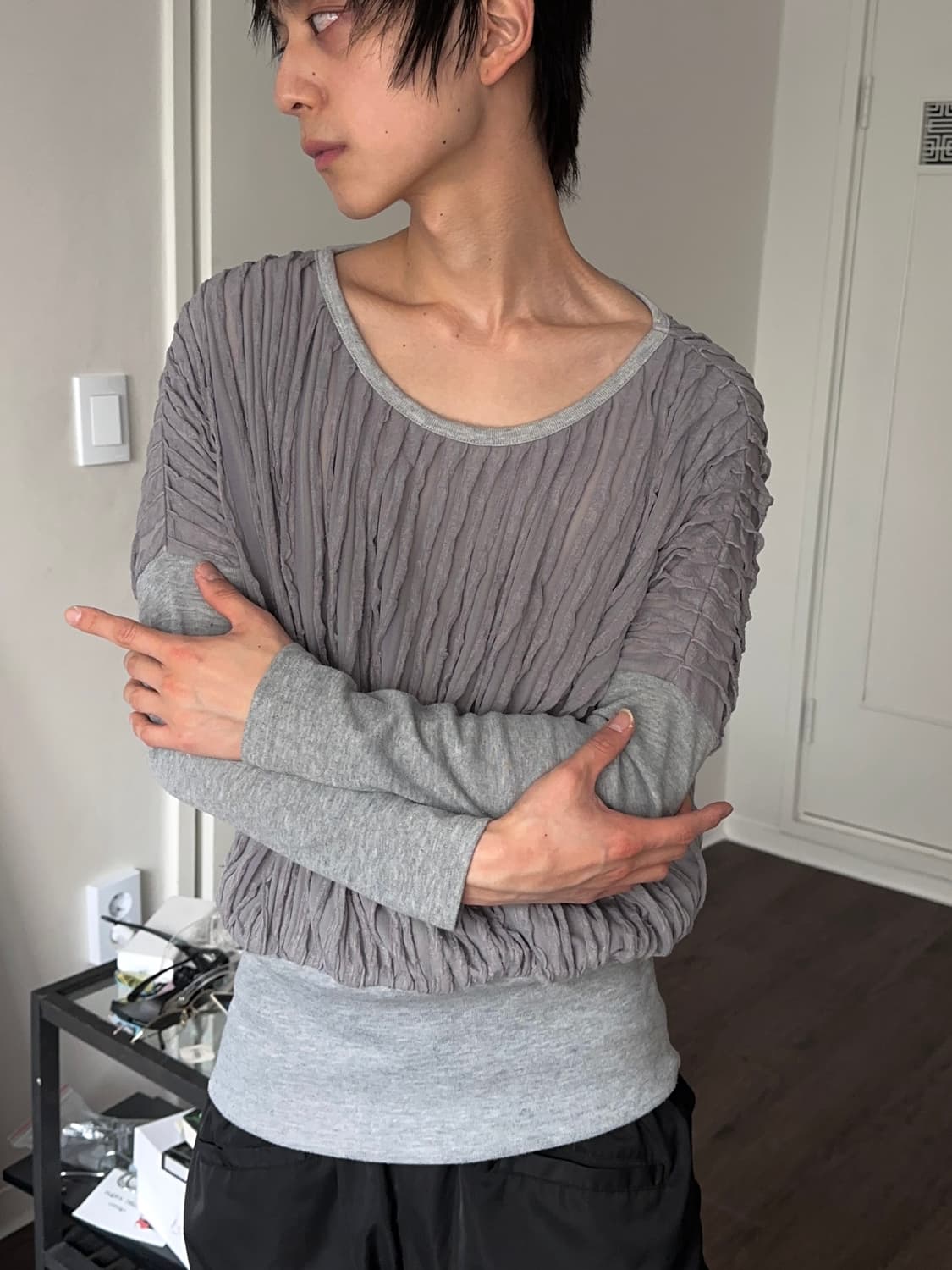 Sweet Rogue 플리츠 텍스쳐 슬리브 상품이미지1