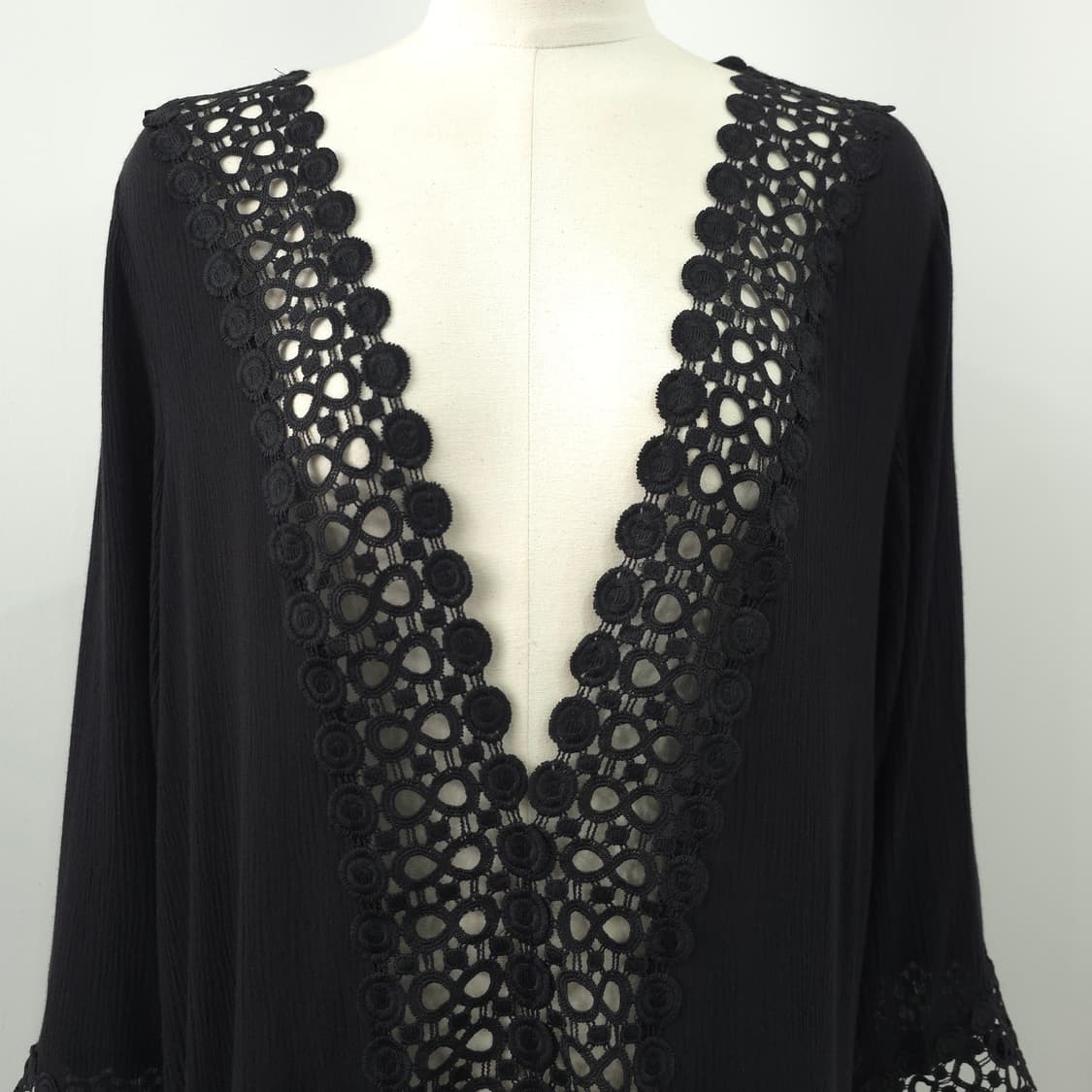 ACX 블랙 레이스 브이넥 미니원피스 상품이미지3