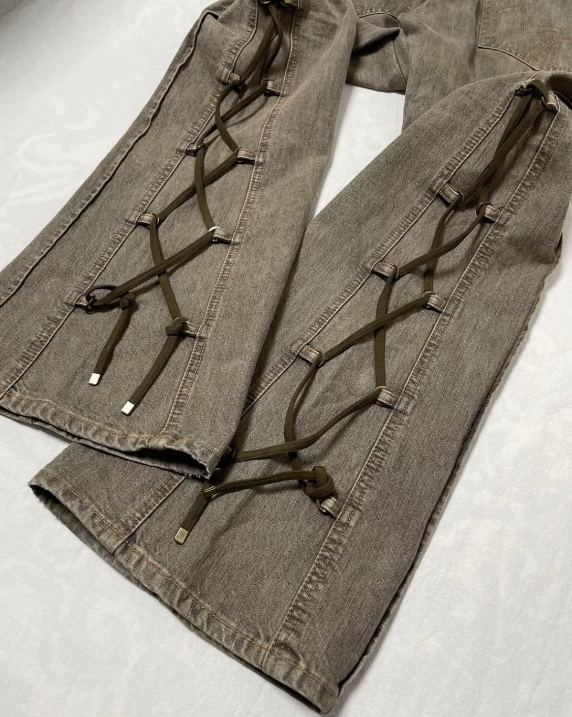 MORGAN Homme Side Lace-Up Flare Denim 상품이미지2