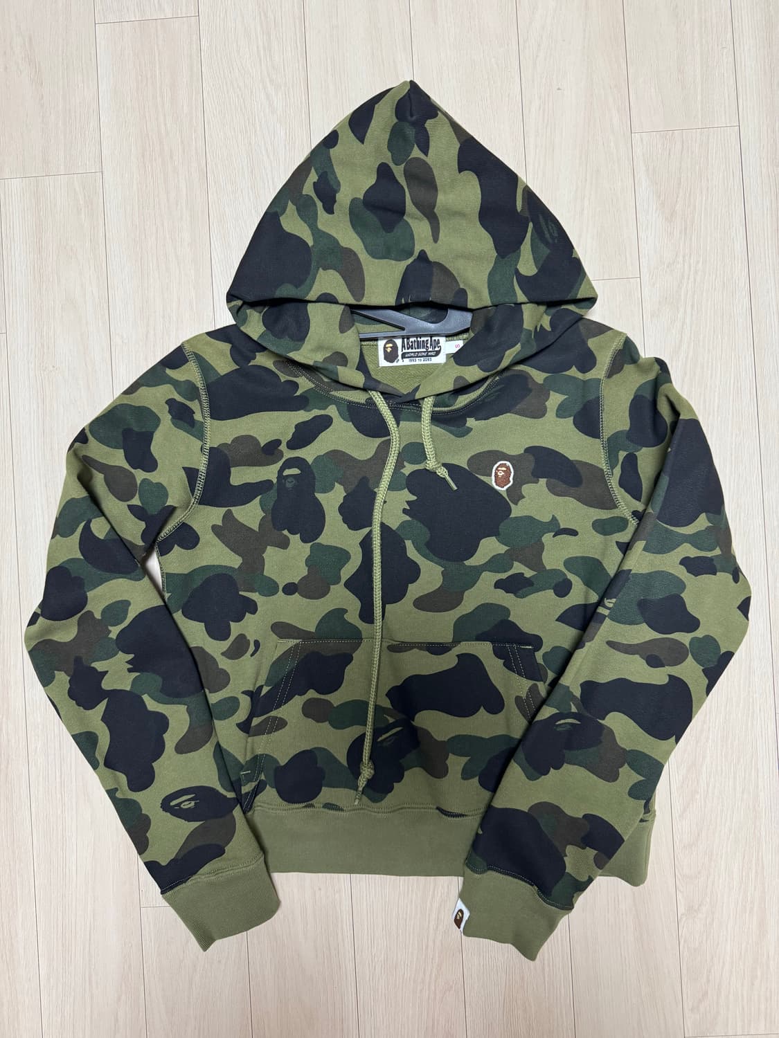 베이프 녹계 크롭 후드티 상품이미지1