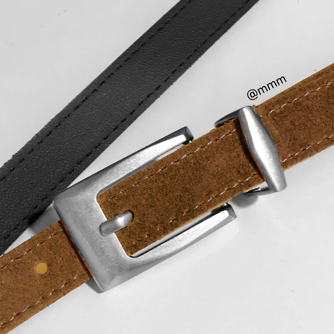 [Unisex]스퀘어 스웨이드 벨트 카멜 상품이미지5