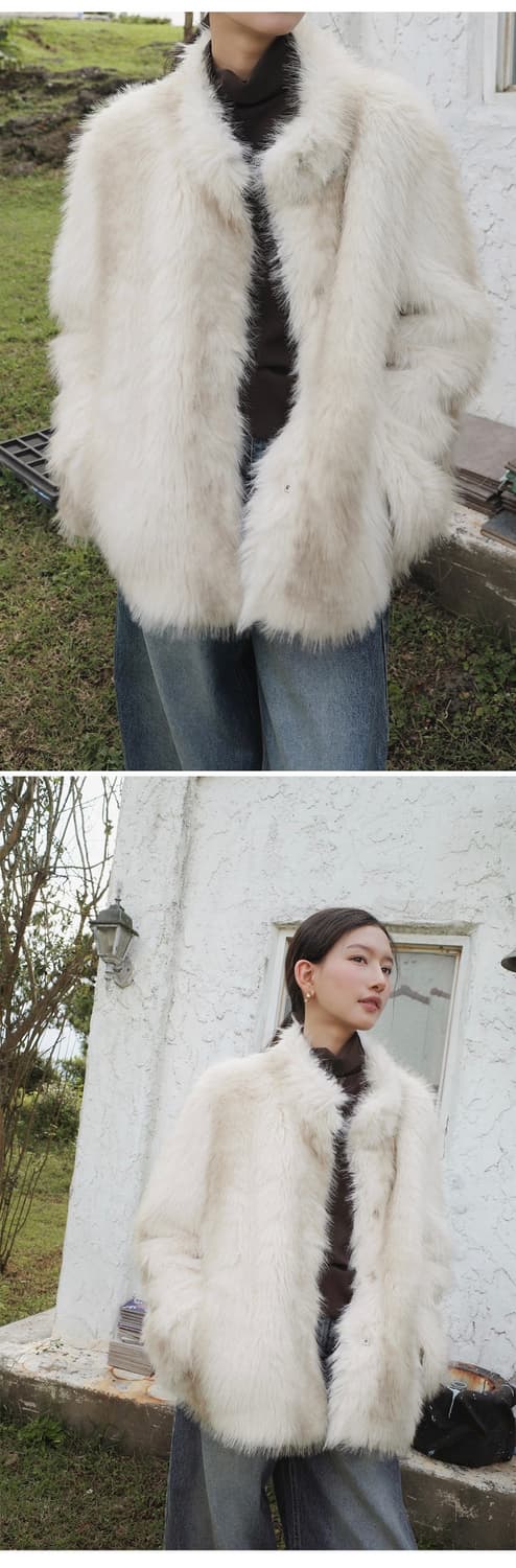 슬로우앤드 밍크 퍼 자켓 크림 베이지 상품이미지4