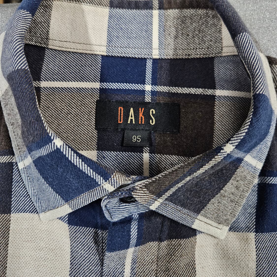 95 닥스 기모 체크셔츠 브라운 블루 상품이미지5