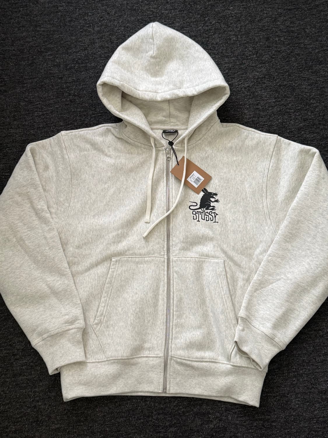 [M] 스투시 랫 후드 집업 애쉬 헤더 상품이미지1