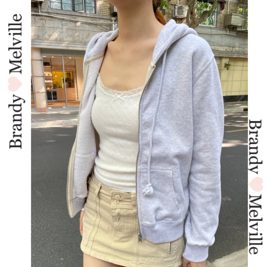 브랜디멜빌 후드집업 그레이 라이트그레이 상품이미지1