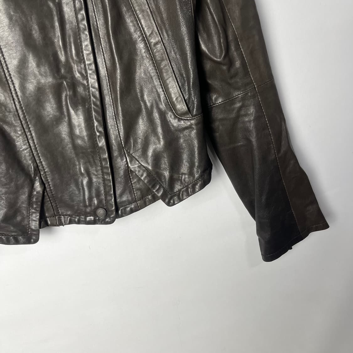 [SYSTEM] 시스템 램스킨 크롭 라이더자켓 상품이미지4