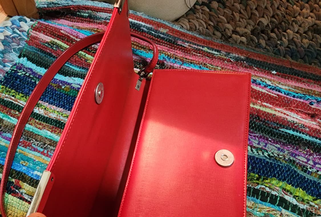 카운테스마라 빈티지 소형 레드 소가죽 백 상품이미지5